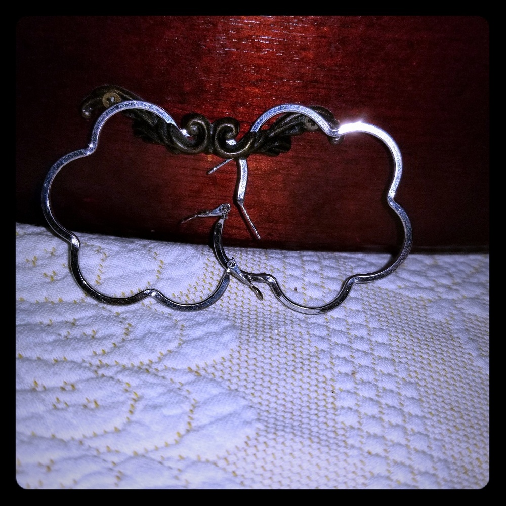 Silver hoop earrings